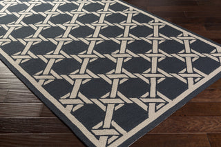Surya Rain RAI-1261 Black Area Rug 5x8 Corner