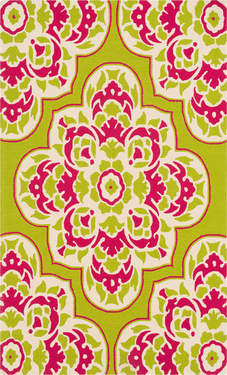 Surya Rain RAI-1266 Lime Bright Pink Cream Area Rug Mirror main image