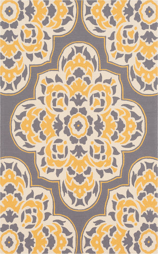 Surya Rain RAI-1267 Bright Yellow Medium Gray Cream Area Rug Mirror main image