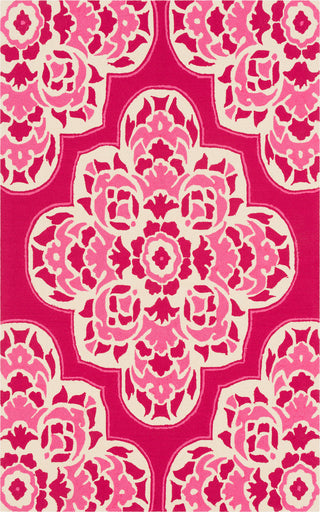 Surya Rain RAI-1268 Bright Pink Cream Area Rug Mirror main image