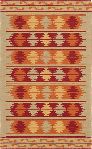 Surya Rain RAI-1273 Moss Burnt Orange Dark Red Bright Yellow Area Rug Mirror main image