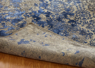 Ancient Boundaries Raphael RAP-05 Sapphire/Pewter Area Rug Closeup Image