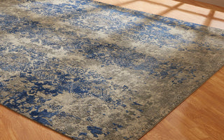 Ancient Boundaries Raphael RAP-05 Sapphire/Pewter Area Rug Angle Image