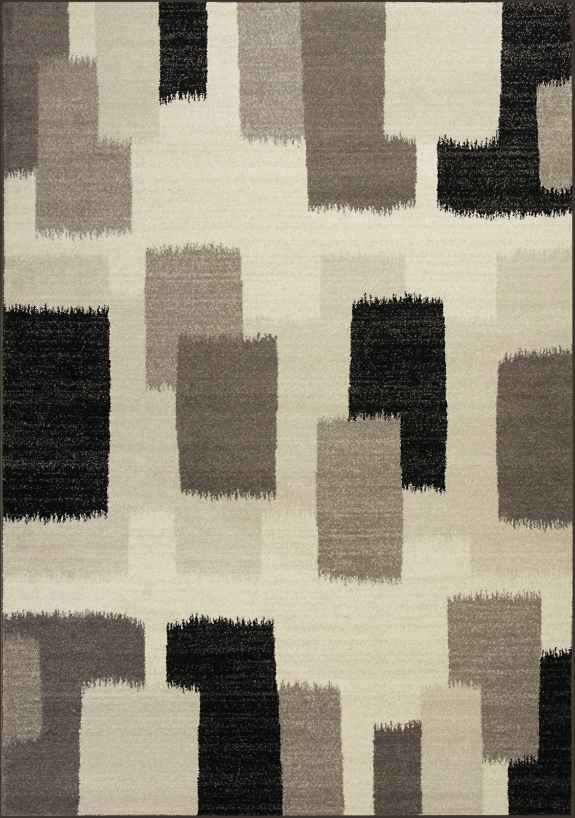 KAS Reflections 7413 Black and White Palette Machine Woven Area Rug