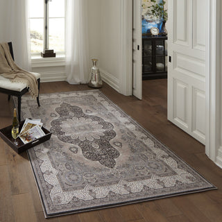 Momeni Renaissance REN-2 Charcoal Area Rug Room Scene Feature