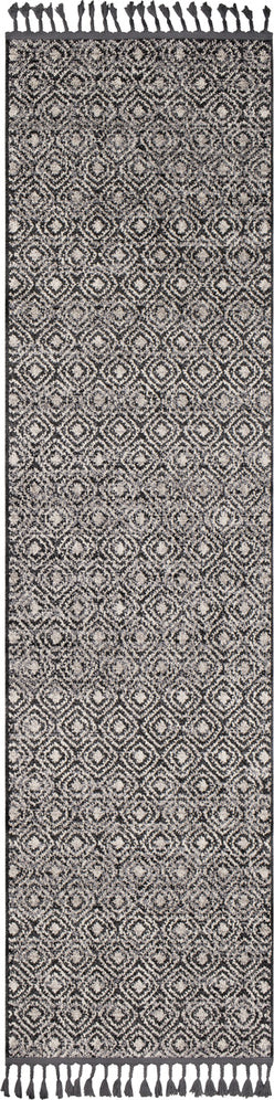 Surya Restoration REO-2307 Charcoal Medium Gray Light Cream Taupe Black Area Rug Runner Image