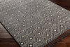 Surya Restoration REO-2307 Charcoal Medium Gray Light Cream Taupe Black Area Rug Corner Image