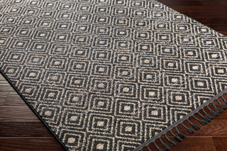 Surya Restoration REO-2307 Charcoal Medium Gray Light Cream Taupe Black Area Rug Corner Image
