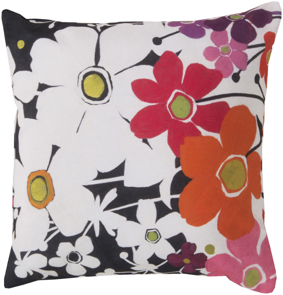 Surya Rain Fabulous in Floral RG-008 Pillow 18 X 18 X 4 Poly filled
