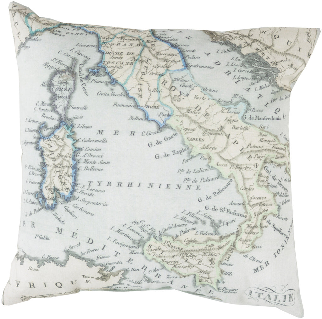 Surya Rain Mapped in Magnificence RG-128 Pillow 18 X 18 X 4 Poly filled