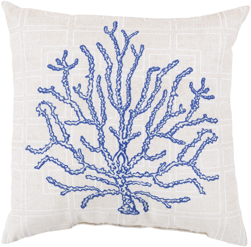 Surya Rain Coral of the Sea RG-150 Pillow 18 X 18 X 4 Poly filled