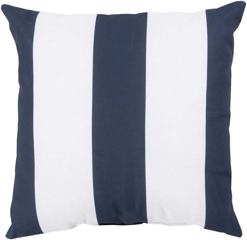 Surya Rain Awning Stripe Navy Outdoor RG-159 Pillow 18 X 18 X 4 Poly filled