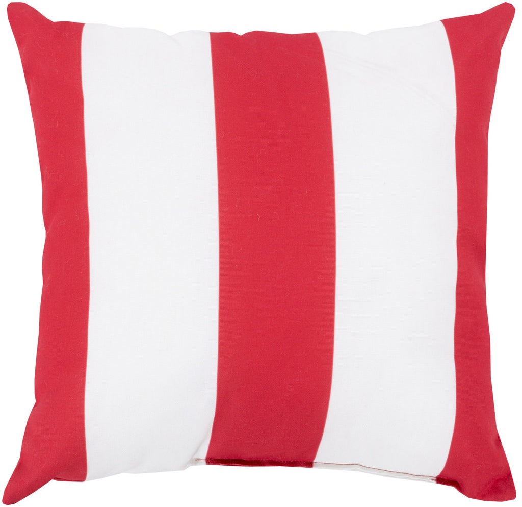 Surya Rain Awning Stripe Crimson Outdoor RG-160 Pillow 18 X 18 X 4 Poly filled