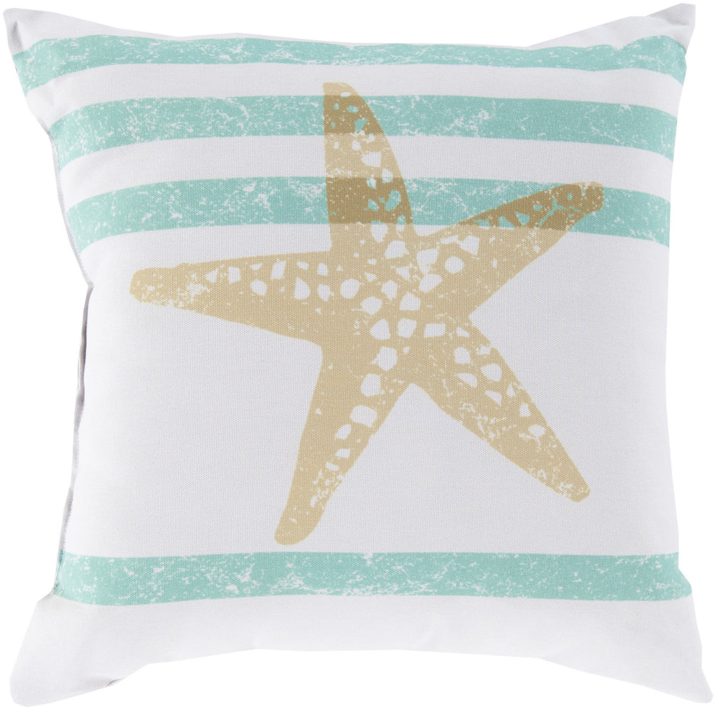 Surya Rain Stripes and Starfish RG-162 Pillow 18 X 18 X 4 Poly filled