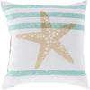 Surya Rain Stripes and Starfish RG-162 Pillow 20 X 20 X 5 Poly filled