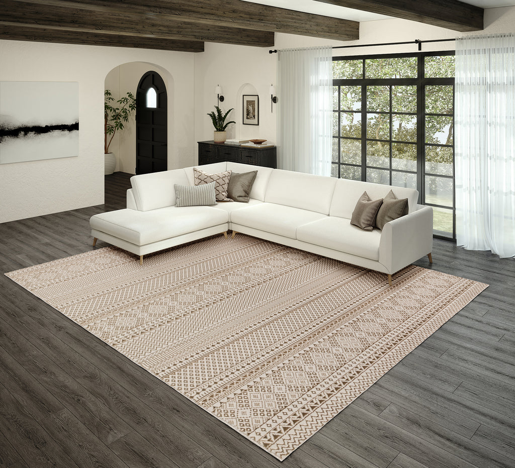 Dalyn Rhodes RR2 Taupe Area Rug Room Image Feature