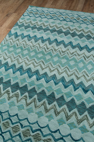 Momeni Rio RIO-1 Teal Area Rug Corner Shot