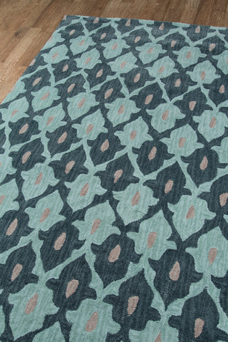 Momeni Rio RIO-2 Teal Area Rug Corner Shot Feature