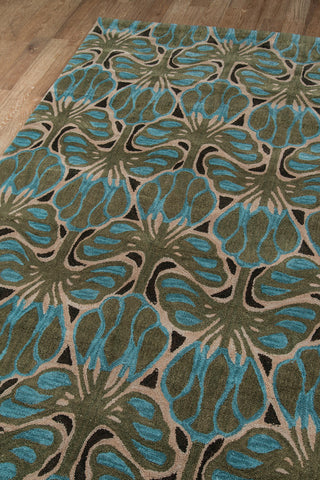 Momeni Rio RIO-3 Teal Area Rug Corner Shot