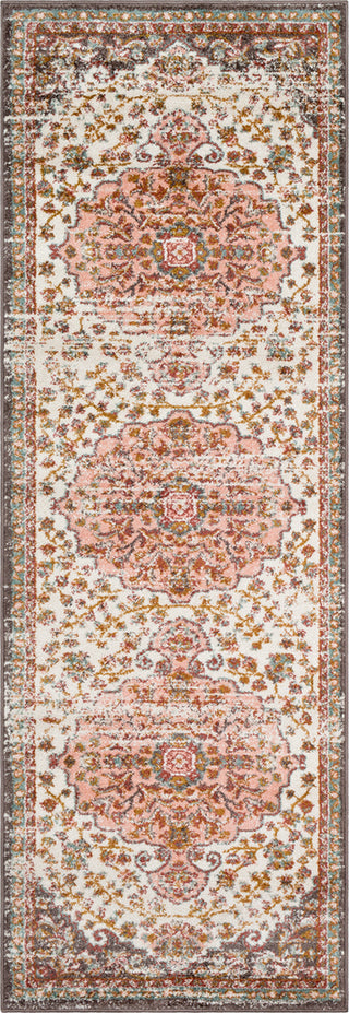 Surya Rio RIO-2313 Peach White Charcoal Rust Sage Camel Area Rug Runner Image