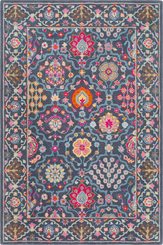 Surya Rajhari RJH-1006 Charcoal Teal Sage Wheat Saffron Burnt Orange Bright Pink Aqua Area Rug main image