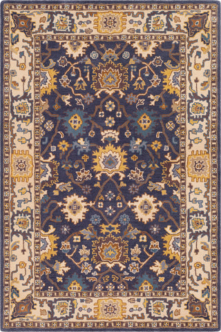 Surya Rajhari RJH-1008 Navy Camel Medium Gray Dark Brown Cream Mustard Area Rug main image