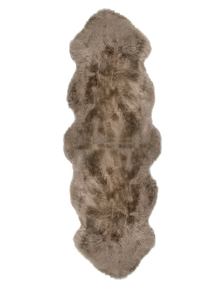 Auskin Luxury Skins Premium Sheepskin Double Pelt Taupe Animal Hide Area Rug