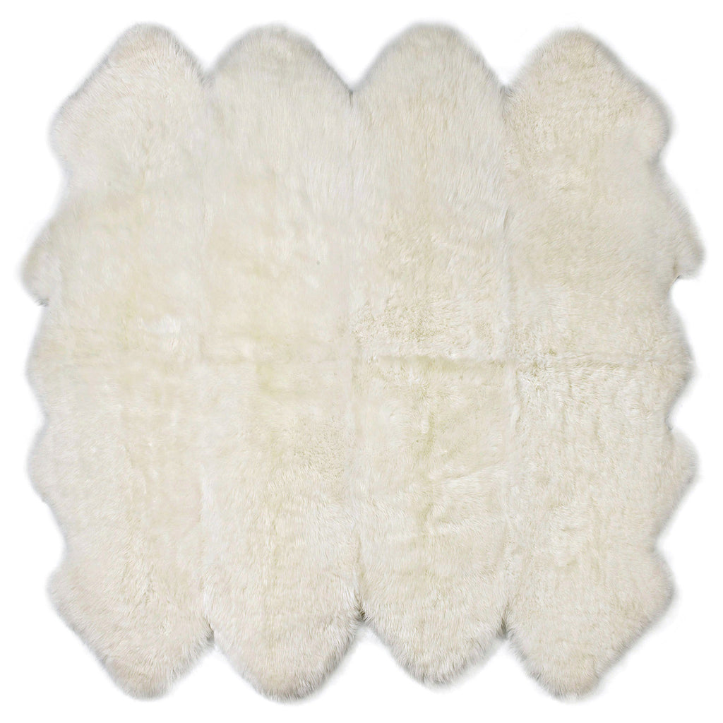 Auskin Luxury Skins Premium Sheepskin Octo Pelt Linen Animal Hide Area Rug