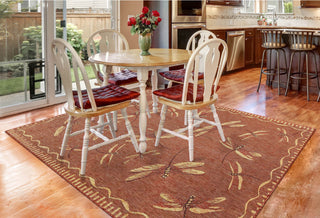 Trans Ocean Carmel 8440/24 Dragonfly Red Area Rug by Liora Manne