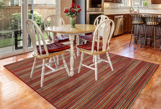 Trans Ocean Marina 8052/17 Stripes Red Area Rug by Liora Manne