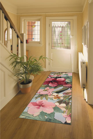 Trans Ocean Marina 8063/44 Tropical Floral Multi Area Rug by Liora Manne