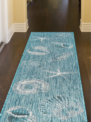 Trans Ocean Carmel 8414/04 Shells Blue Area Rug by Liora Manne