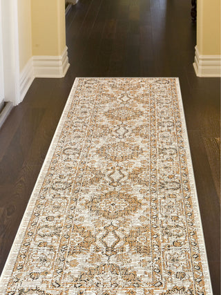 Trans Ocean Carmel 8418/12 Vintage Floral Natural Area Rug by Liora Manne