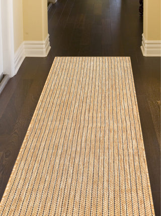 Trans Ocean Carmel 8422/12 Texture Stripe Natural Area Rug by Liora Manne