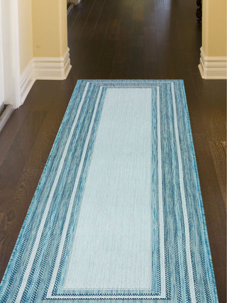 Trans Ocean Carmel 8425/04 Multi Border Blue Area Rug by Liora Manne