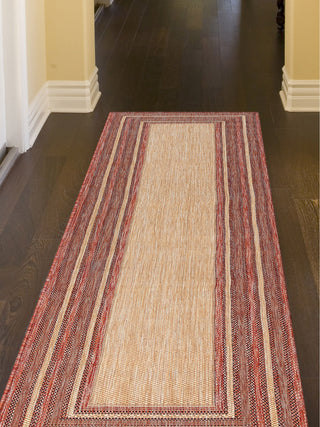 Trans Ocean Carmel 8425/24 Multi Border Red Area Rug by Liora Manne