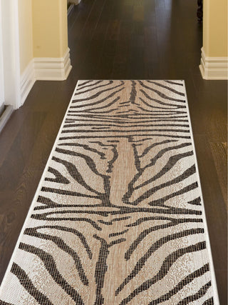 Trans Ocean Carmel 8431/12 Zebra Beige Area Rug by Liora Manne