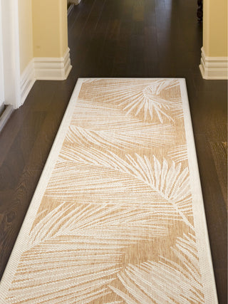 Trans Ocean Carmel 8474/12 Fronds Beige Area Rug by Liora Manne