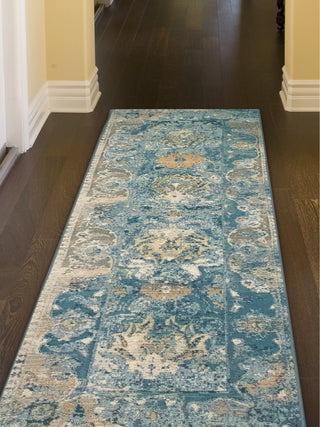 Trans Ocean Marina 8044/03 Kashan Blue Area Rug by Liora Manne