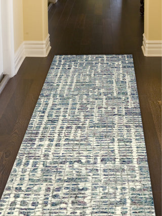 Trans Ocean Savannah 9512/04 Grid Blue Area Rug by Liora Manne