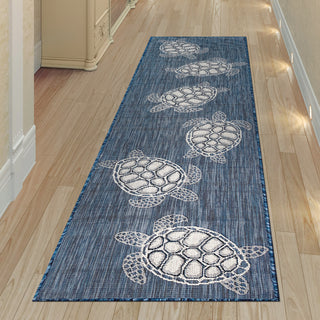 Trans Ocean Carmel 8413/33 Seaturtles Navy Area Rug by Liora Manne