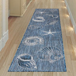 Trans Ocean Carmel 8414/33 Shells Navy Area Rug by Liora Manne