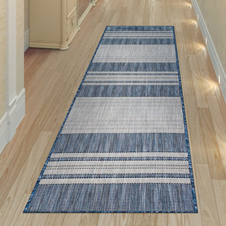 Trans Ocean Carmel 8435/33 Stripe Navy Area Rug by Liora Manne