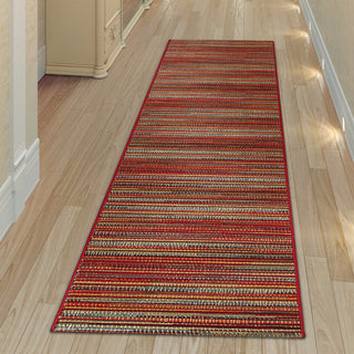 Trans Ocean Marina 8052/17 Stripes Red Area Rug by Liora Manne