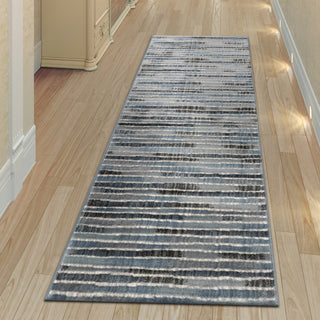 Trans Ocean Soho 7116/03 Stripe Blue Area Rug by Liora Manne