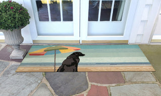 Trans Ocean Frontporch 4495/44 Parasol And Pup Multi Area Rug by Liora Manne