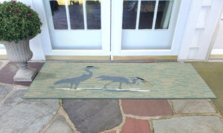 Trans Ocean Frontporch 4506/03 Blue Heron by Liora Manne