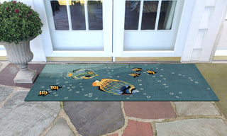 Trans Ocean Frontporch 4530/04 Aquarium Blue Area Rug by Liora Manne