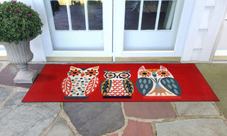 Trans Ocean Frontporch 4577/24 What A Hoot Red Area Rug by Liora Manne