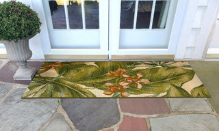 Trans Ocean Marina 8064/12 Tropical Leaf Ivory Area Rug by Liora Manne